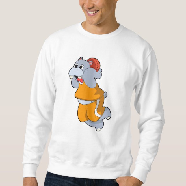 Hippo bei Basketball Sports Sweatshirt (Vorderseite)