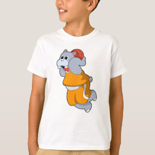 Hippo bei Basketball Sports T-Shirt