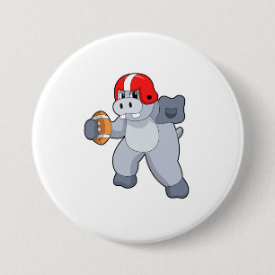 Hippo beim Fußballsport Button