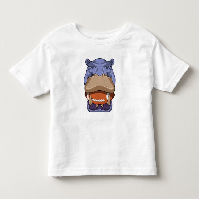Hippo beim Fußballsport Kleinkind T-shirt (Vorderseite)