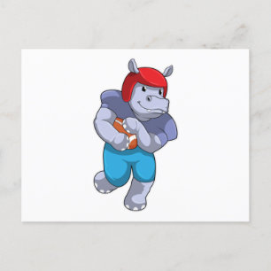 Hippo beim Fußballsport Postkarte