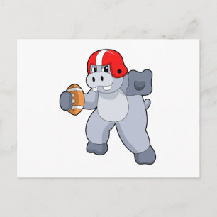Hippo beim Fußballsport Postkarte