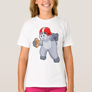 Hippo beim Fußballsport T-Shirt