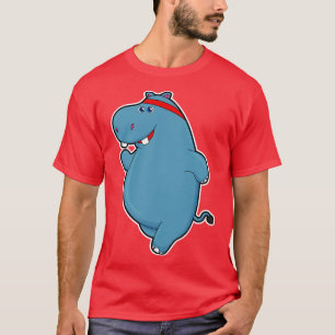 Hippo beim Laufen mit Kopf T-Shirt