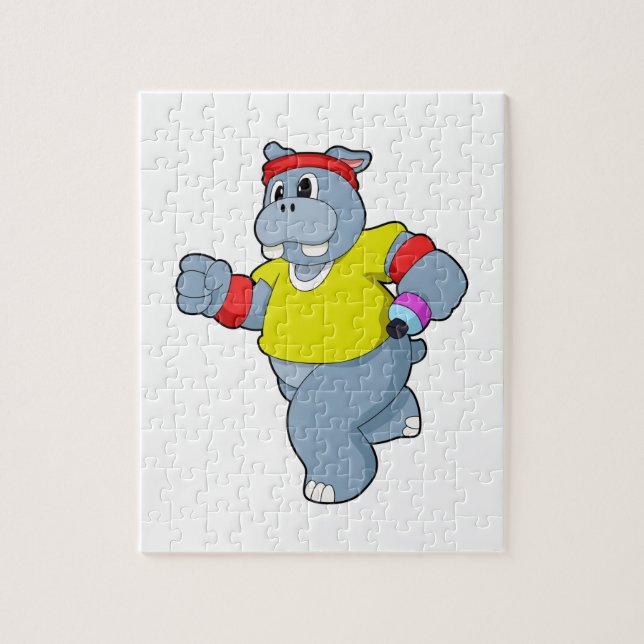 Hippo beim Laufen Puzzle (Vertikal)