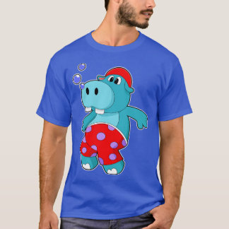 Hippo beim Schwimmen mit Schwimmstämmen T-Shirt