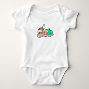 Hippo beim Tauchen mit Schnorchel Baby Strampler