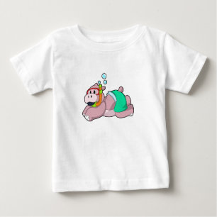 Hippo beim Tauchen mit Schnorchel Baby T-shirt