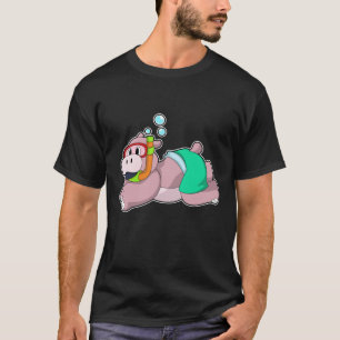 Hippo beim Tauchen mit Schnorchel T-Shirt