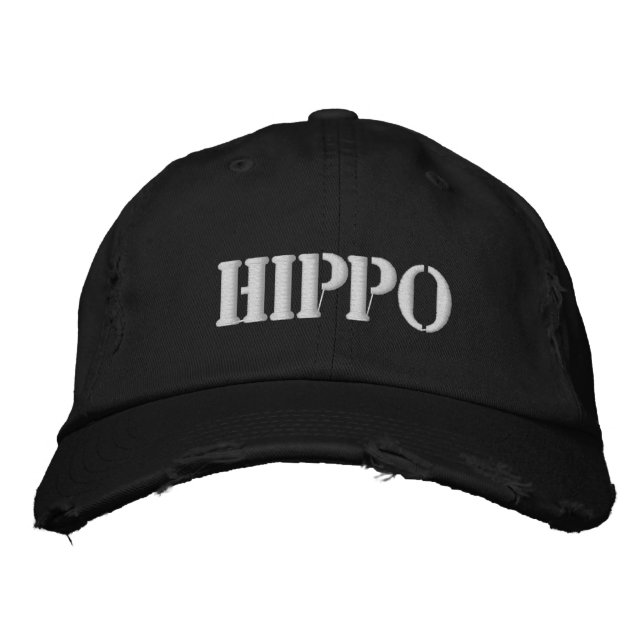 HIPPO BESTICKTE BASEBALLKAPPE (Vorderseite)