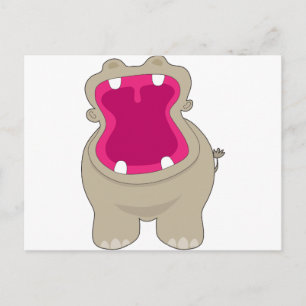 Hippo Big Mouth Postkarte