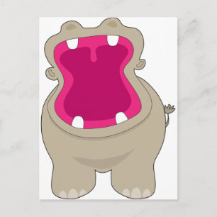 Hippo Big Mouth Postkarte