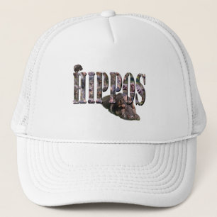 Hippo-Bild-Logo mit Hippos, Truckerkappe
