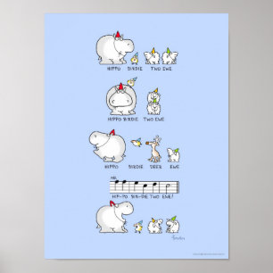 HIPPO BIRDIE TWO EWE poster by Sandra Boynton