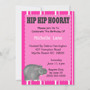 Hippo Birthday Einladung