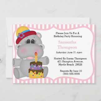 Hippo Birthday Einladungen