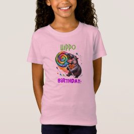 Hippo Birthday fröhlich, farbenfroh Candy Swirl | T-Shirt