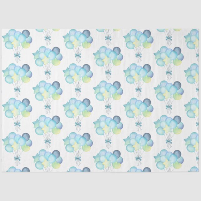 Hippo Birthday Weichblau Seidenpapier (Vorderseite)