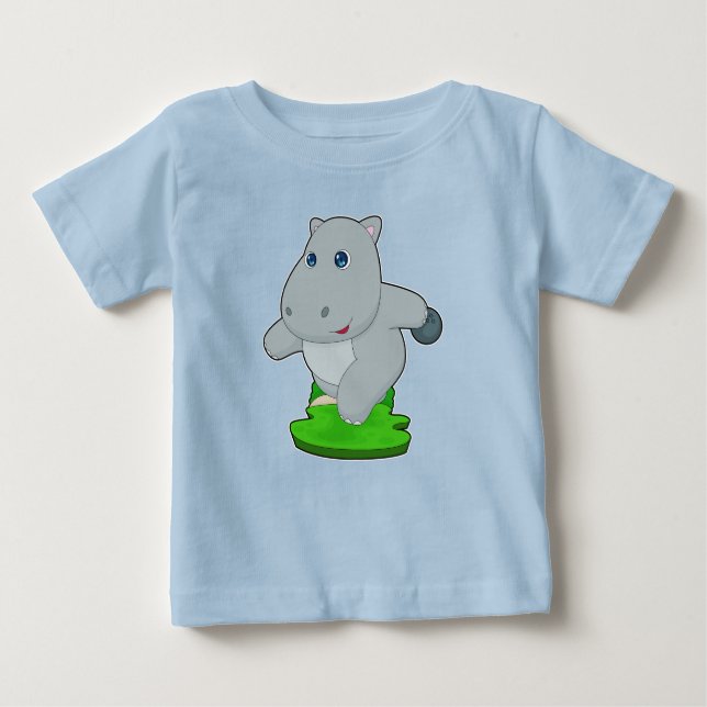 Hippo Bowling Bowling Ball Baby T-shirt (Vorderseite)