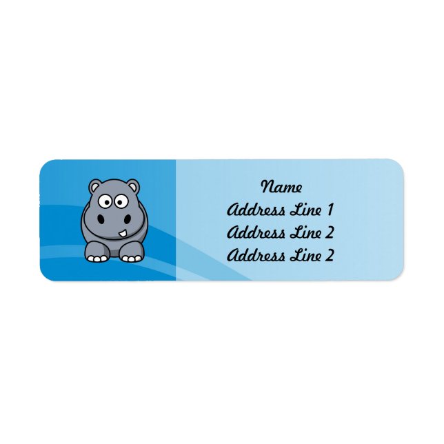 Hippo Cartoon mit blauem Wasser Hintergrund (Vorne)