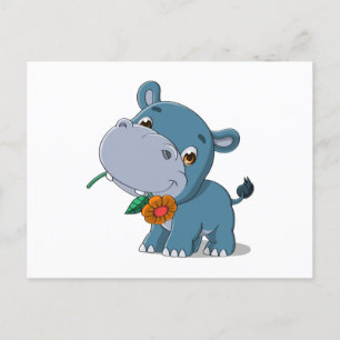 Hippo-Cartoon Postkarte
