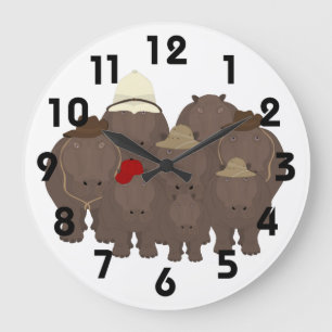 Hippo Clock Große Wanduhr