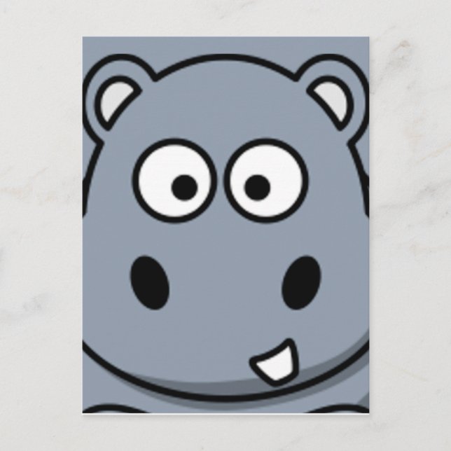Hippo Face Postkarte (Vorderseite)