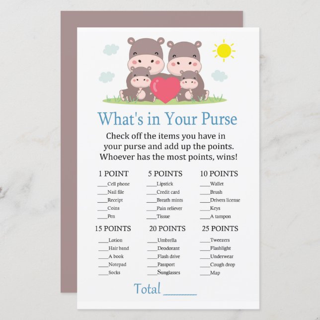 Hippo-Familie Was ist in deinem Handyspiel? (Vorne/Hinten)