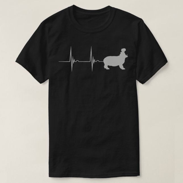 Hippo Favorite Zoo Animal Heartbeat EKG Pulse Zook T-Shirt (Design vorne)