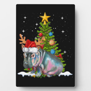 Hippo Fiona Christmas Tree Hippopotamus Fotoplatte