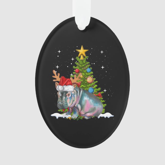 Hippo Fiona Christmas Tree Hippopotamus Ornament (Vorderseite)