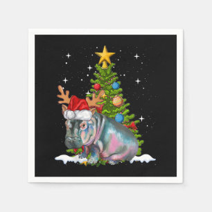 Hippo Fiona Christmas Tree Hippopotamus Serviette