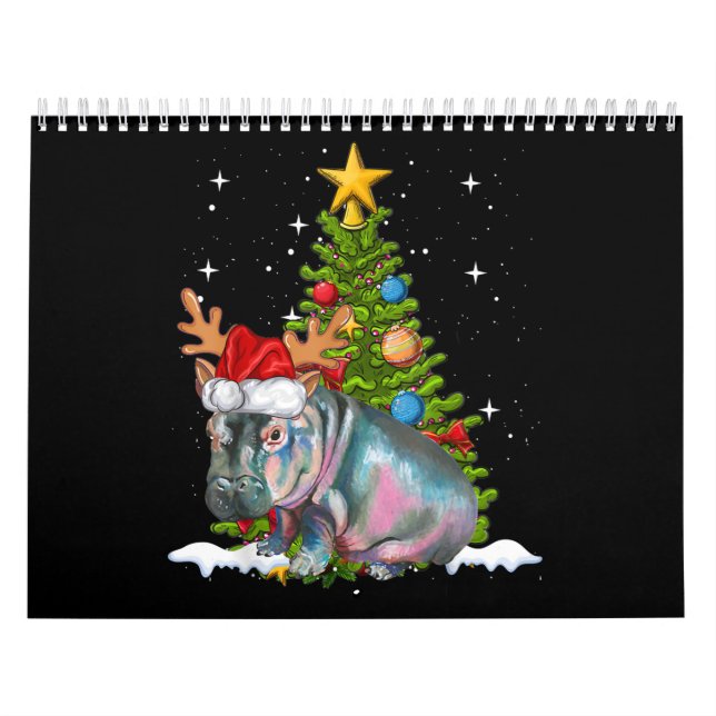 Hippo Fiona Weihnachtsbaum Hippopotamus Kalender (Titelbild)