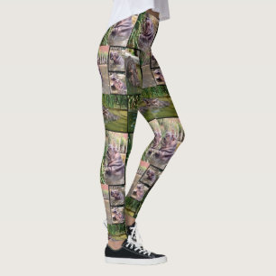 Hippo Foto Collage Ladys Full Print Legging. Leggings