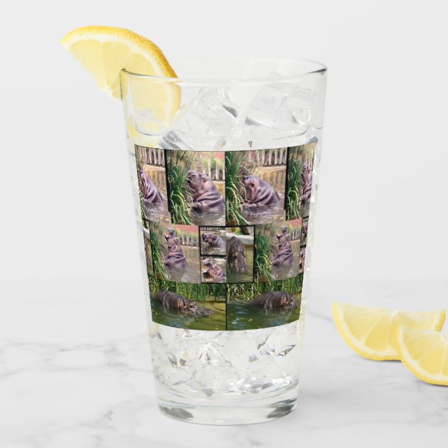 Hippo FotoCollage, Trinkglas Glas (Vorderseite Ice)
