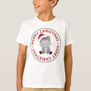 Hippo Frohe Weihnachts Winter Tiere Hippos T-Shirt