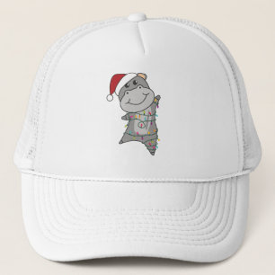 Hippo Frohe Weihnachts Winter Tiere Hippos Truckerkappe