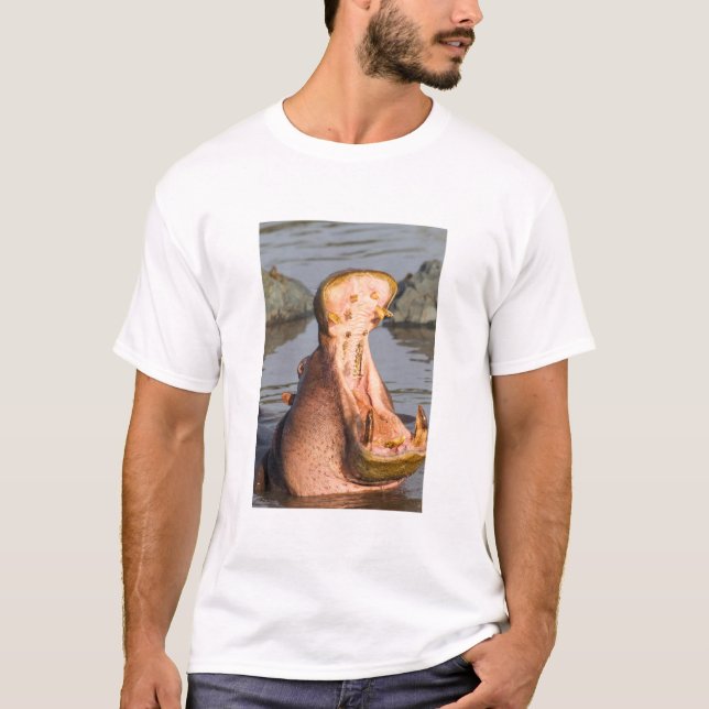 Hippo-Gähnen, Tansania T-Shirt (Vorderseite)