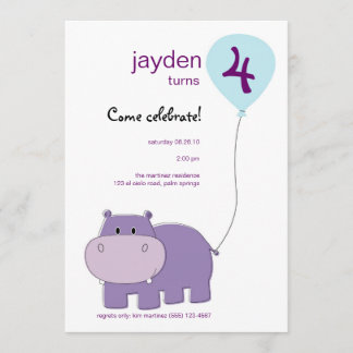 Hippo Geburtstagseinladung Einladung
