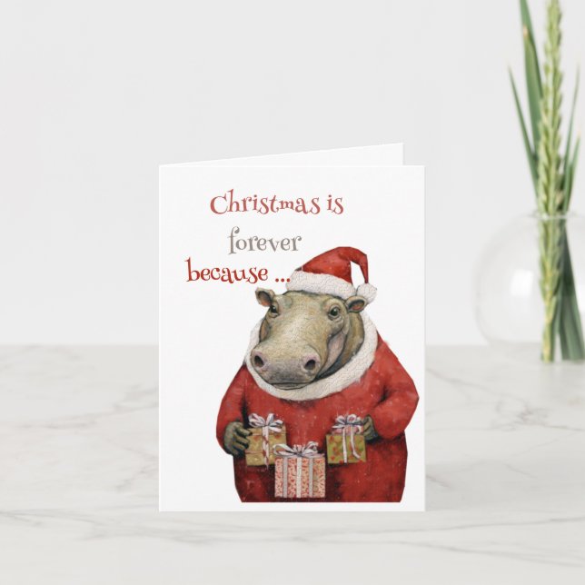 Hippo-geklappte Urlaubskarte Feiertagskarte (Vorderseite)