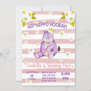 Hippo gibt Mädchen die Einladung zum Geburtstag.