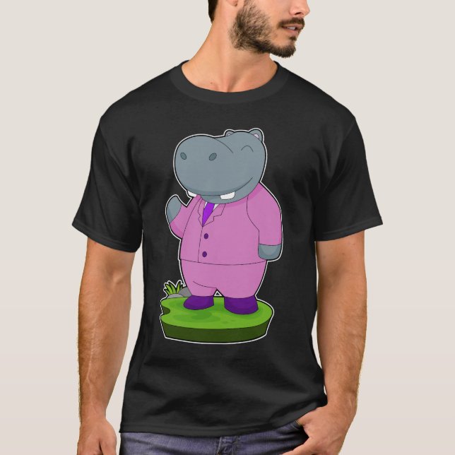 Hippo Groom Anzug Wedding T-Shirt (Vorderseite)