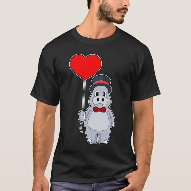 Hippo Groom Balloon Wedding T-Shirt (Vorderseite)