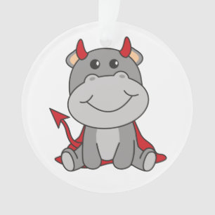 Hippo Halloween Niedlicher Teufel Hexenkostüm Ornament