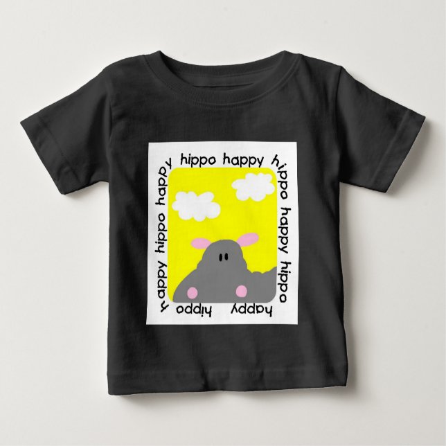 Hippo Happy Baby Raglan T - Shirt (Vorderseite)