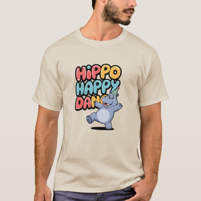 Hippo Happy Dance T-Shirt (Vorderseite)