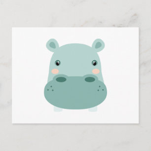 Hippo Head Postkarte
