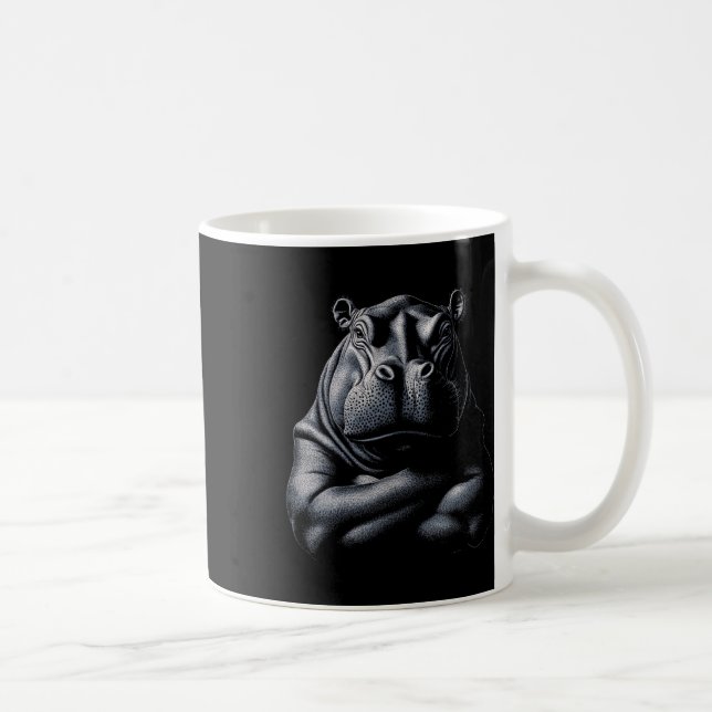 Hippo Hippopotamus Bodybuilding Kaffeetasse (Rechts)