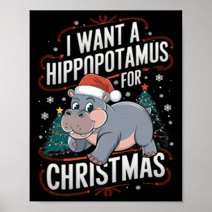 Hippo Holidays A Christmas Wunsche Poster