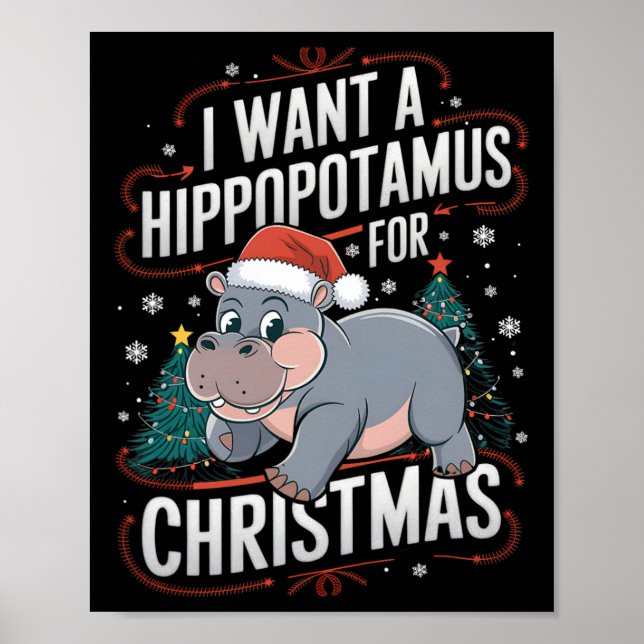 Hippo Holidays A Christmas Wunsche Poster (Vorne)